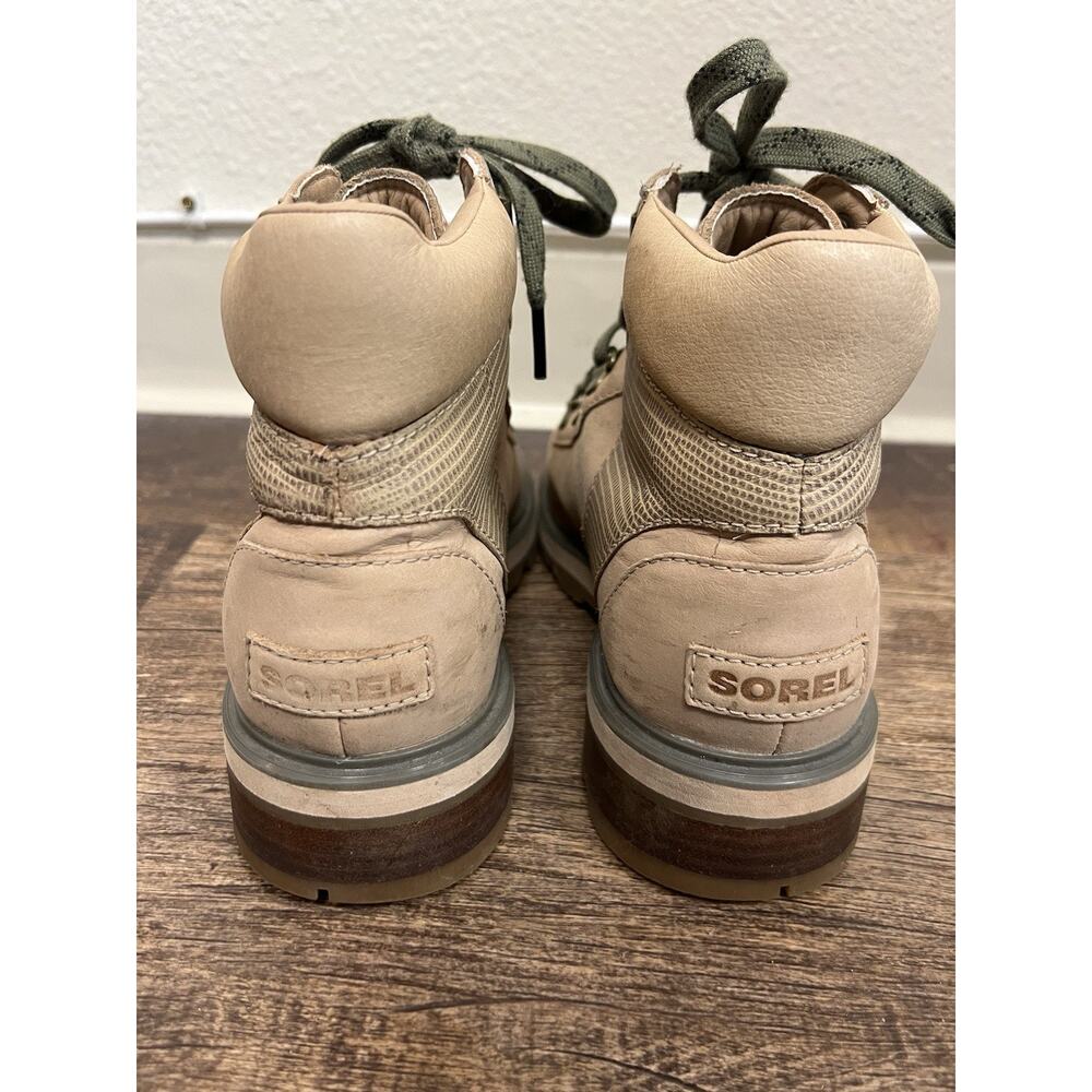 New Sorel Lennox Tan Suede Waterproof Hiker Boots Size 8.5 Woman’s - Picture 4 of 8